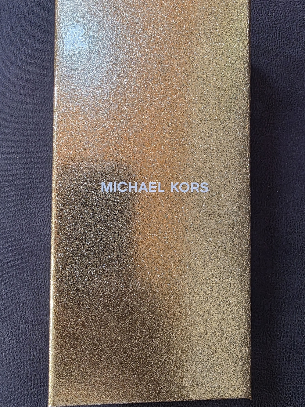 Michael Kors Gold Embossed MK Logo Compact Wallet Bag Charm NIB - Picture 2 of 2